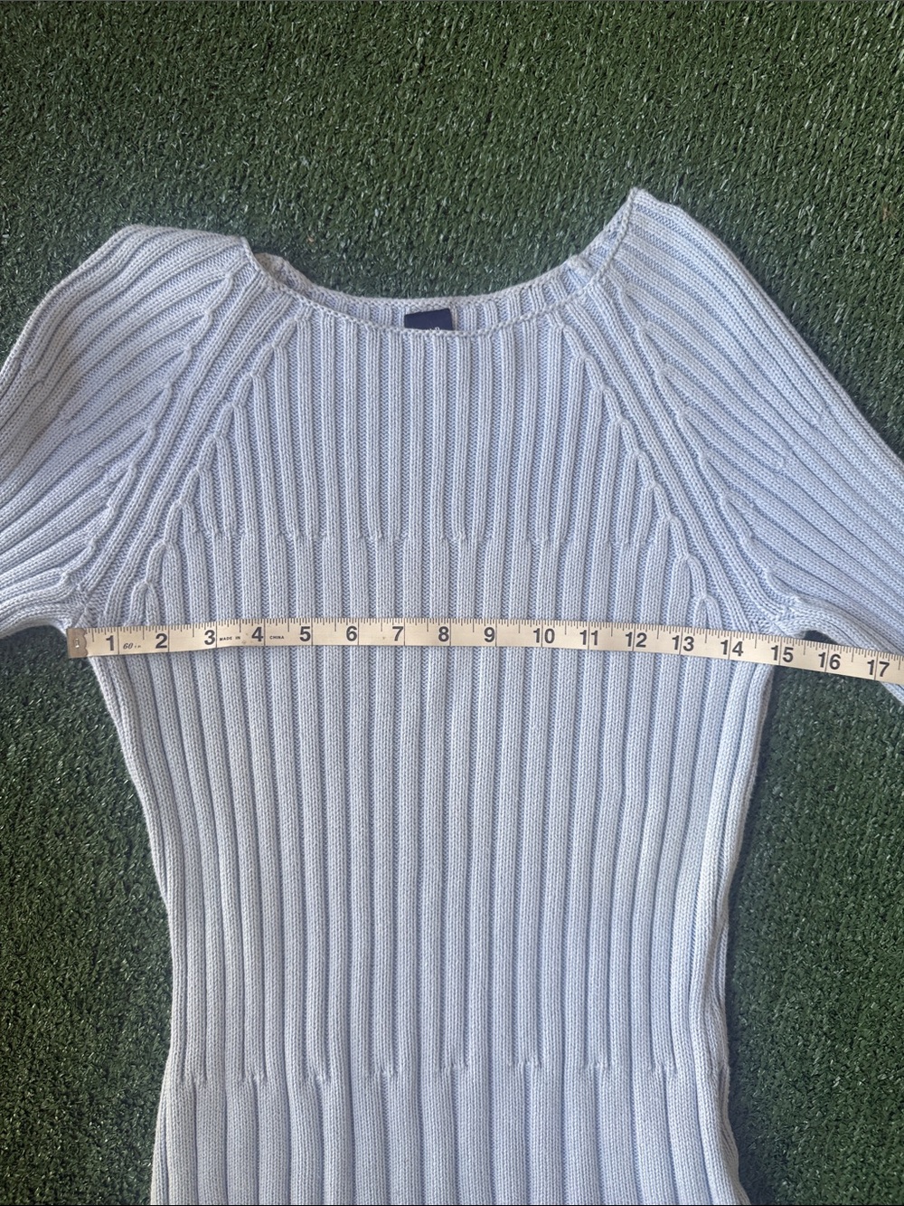 GAP Light Blue Ribbed Scoop Neck Sweater - Picture 8 of 8